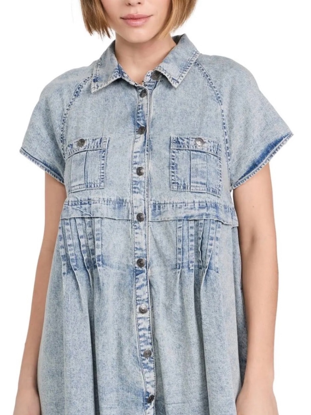 Free People Ronnie Poplin Denim Dress